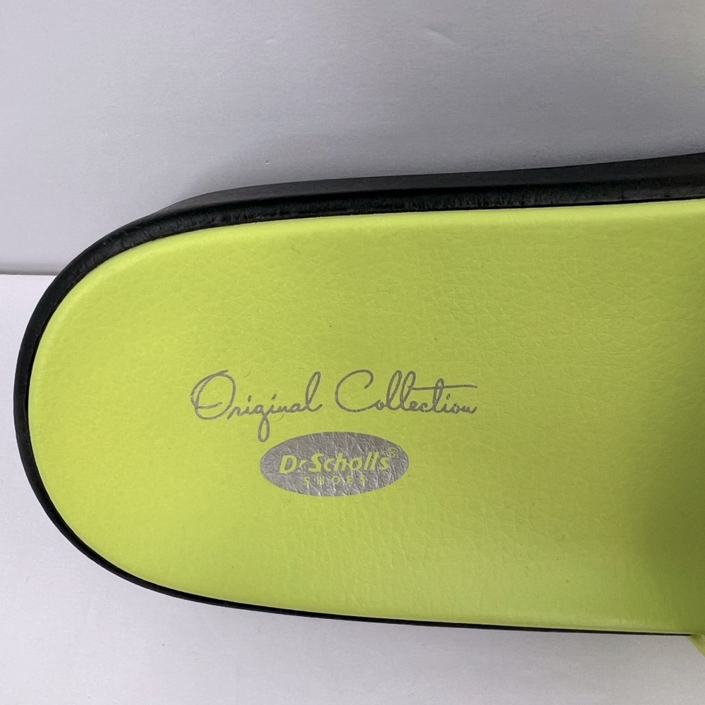 Dr. SCHOLL’S ORIGINAL COLLECTION, PISCES MAX SLIDES, LIME GREEN UPPER LEATHR, 9M - Picture 10 of 17
